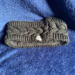 Black Cable Knit Ear Warmer Headband